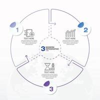 blauw toon cirkel infographic met 3 stappen, werkwijze of opties. vector