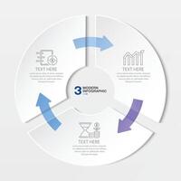 blauw toon cirkel infographic met 3 stappen, werkwijze of opties. vector