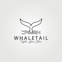 walvis staart lijn kunst logo gemakkelijk creatief wijnoogst vector illustratie ontwerp