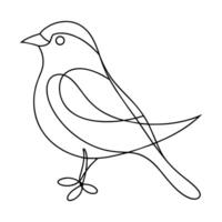 mooi hoor vogel staan doorlopend lijn kunst tekening vector