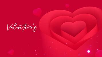 Valentijnsdag dag vector illustratie ontwerpen een liefde hart Aan een rood achtergrond
