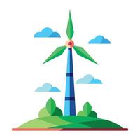 wind energie vlak vector illustratie Aan wit achtergrond