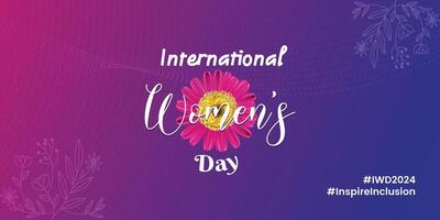 Internationale vrouwen dag concept poster. 2024 vrouwen dag campagne thema inspireren inclusie, vrouwtjes voor feminisme, onafhankelijkheid, zusterschap, machtiging, activisme voor Dames rechten vector