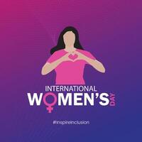 Internationale vrouwen dag concept poster. 2024 vrouwen dag campagne thema inspireren inclusie, vrouwtjes voor feminisme, onafhankelijkheid, zusterschap, machtiging, activisme voor Dames rechten vector