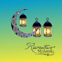 Ramadan mubarak groet kleurrijk vector