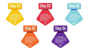 infographic sjabloon voor bedrijf informatie presentatie. vector geometrie en icoon elementen. modern workflow diagrammen. verslag doen van plan 5 topics