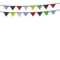 gekleurde partij vlaggedoek vlaggen, vector illustratie, draad van vlaggen, kleurrijk wimpels banier, carnaval guirlande, verjaardag partij decoratie, kleurrijk wimpel vlaggen voor decoratie