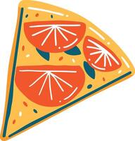 isoleren plak van pizza vlak stijl Aan achtergrond vector