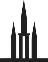 huizen en wolkenkrabbers logo of insigne in wijnoogst stijl vector
