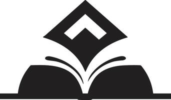 Open boek logo of insigne in boekhandel concept in wijnoogst of retro stijl vector