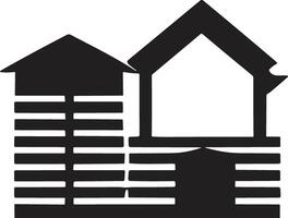 huizen en wolkenkrabbers logo of insigne in wijnoogst stijl vector