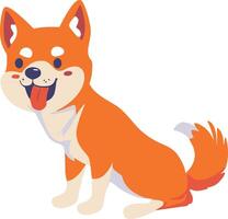shiba inu hond vlak stijl geïsoleerd Aan achtergrond vector