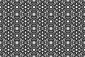 abstract naadloos zwart en wit bloemen patroon. veter, trimmen, lijn kunst patroon met bloemen elementen. vector