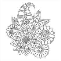 mehndi bloem patroon voor henna- tekening en tatoeëren decoratie vector