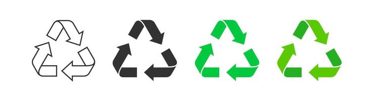 recycling pijl icoon. hergebruik symbool. ecologie symbool. natuur afval. vector