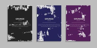 set van donkere kleur abstracte grunge kras op witte achtergrond, goed voor spandoek, poster, frame of behang vector