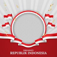 gelukkig Indonesië onafhankelijkheid dag twibbon luxe achtergrond vector