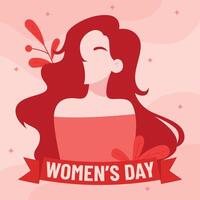 Internationale vrouwen dag met vrouw silhouet vector