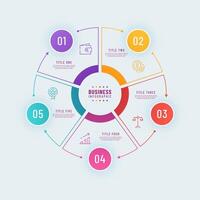 schoon cirkel bedrijf infographic sjabloon vector