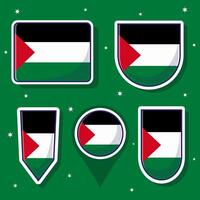 Palestina nationaal vlag tekenfilm vector illustratie bundel pakketten