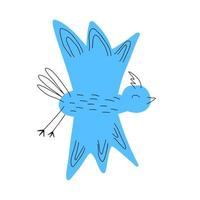 cartoon grappig, schattige vogel, vectorillustratie, met de hand getekend vector