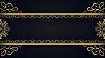 luxe achtergrond met gouden mandala ornament vector