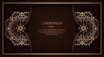 luxe achtergrond met gouden mandala ornament vector