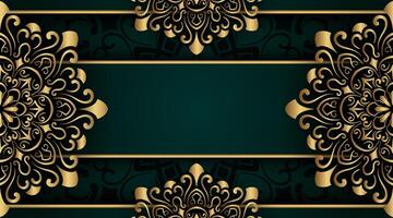 luxe achtergrond met gouden mandala ornament vector