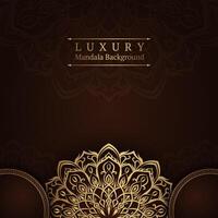 luxe achtergrond, met gouden mandala-decoratie vector