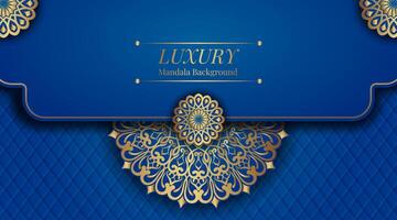 luxe achtergrond met gouden mandala ornament vector