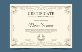 oud klassiek wijnoogst certificaat sjabloon vector