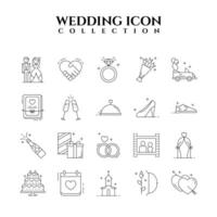 modern bruiloft liefde en romance icoon verzameling vector