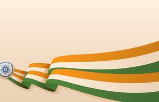 Indië onafhankelijkheid dag achtergrond met driekleur golvend vlag vector