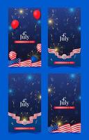 4e van juli Verenigde Staten van Amerika onafhankelijkheid dag sociaal media verhaal met Amerikaans vlag vector