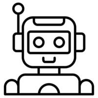 ai Chatbot icoon lijn vector illustratie