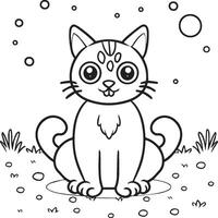 katten kleur bladzijde. kat schets vector afbeeldingen. schattig ontwerp kat schets vector