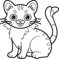 katten kleur bladzijde. kat schets vector afbeeldingen. schattig ontwerp kat schets vector