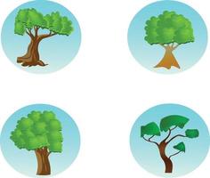 verzameling van vlakke stijl bomen illustraties, boom icon set vector kunst, kan worden gebruikt om elk werk in de natuur of een gezonde levensstijl te illustreren.