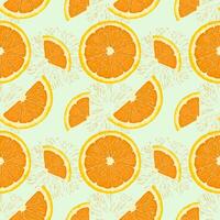 naadloos patroon met oranje plakjes. zomer patroon met citrus fruit. element voor ontwerp menu cafe, restaurant, etiket en verpakking. vector