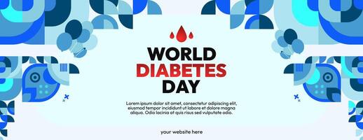 wereld diabetes dag banier voor bewustzijn en zorg. meetkundig banier voor Internationale diabetes dag. vector