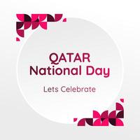 qatar nationaal dag banier in modern meetkundig stijl. plein banier voor sociaal media en meer met typografie. vector illustratie voor nationaal vakantie viering feest. gelukkig qatar nationaal dag 2024
