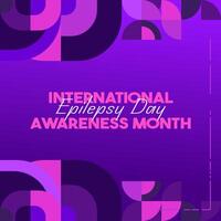 Purper dag voor epilepsie bewustzijn. wereld epilepsie dag. vector