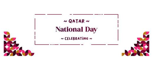 qatar nationaal dag banier in kleurrijk modern meetkundig stijl. qatar nationaal onafhankelijkheid dag groet kaart Hoes met typografie. vector illustratie voor nationaal vakantie viering partij