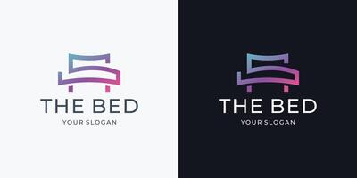 minimalistische lijn kunst stijl bed logo inspiratie. vector