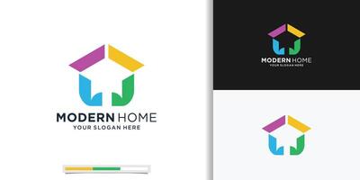 abstract huis logo ontwerp sjabloon. minimaal echt landgoed eigendom vector symbool met kleurrijk inspiratie