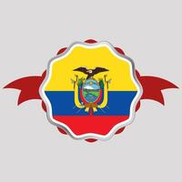 creatief Ecuador vlag sticker embleem vector