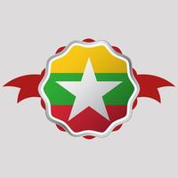 creatief Myanmar vlag sticker embleem vector