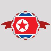 creatief noorden Korea vlag sticker embleem vector
