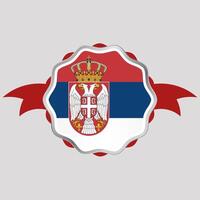 creatief Servië vlag sticker embleem vector