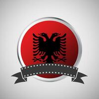 vector Albanië ronde vlag banier vector illustratie